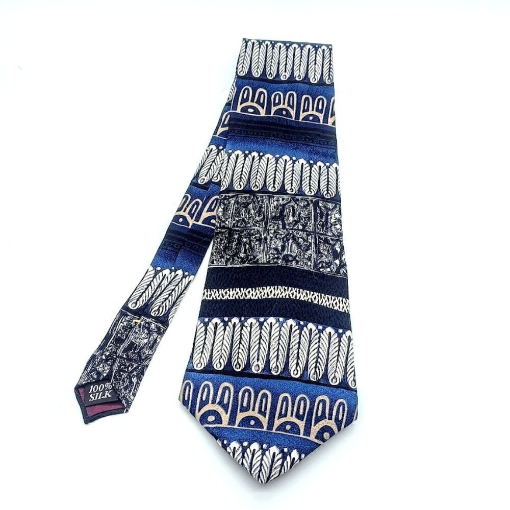Oscar de la Renta Navy Blue Silk Tie